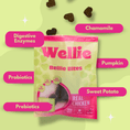 Load image into Gallery viewer, Wellie Bellie Bites packaging with ingredients listed on a green background
